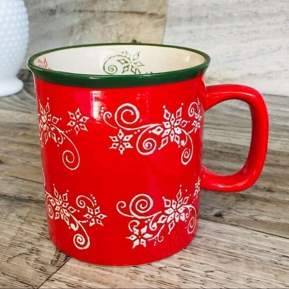 Temptations Floral Lace Tara Holiday Christmas Mug - Picture 1 of 5